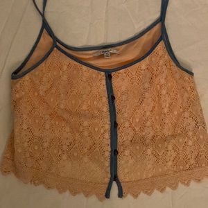 Lace blush pink crop top